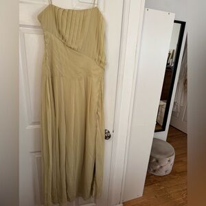ASOS Pleated Maxi Dress in Light Yellow